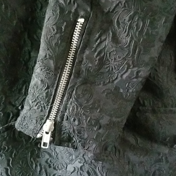 BLK DNM size M floral biker jacket poly rare - Picture 5 of 8